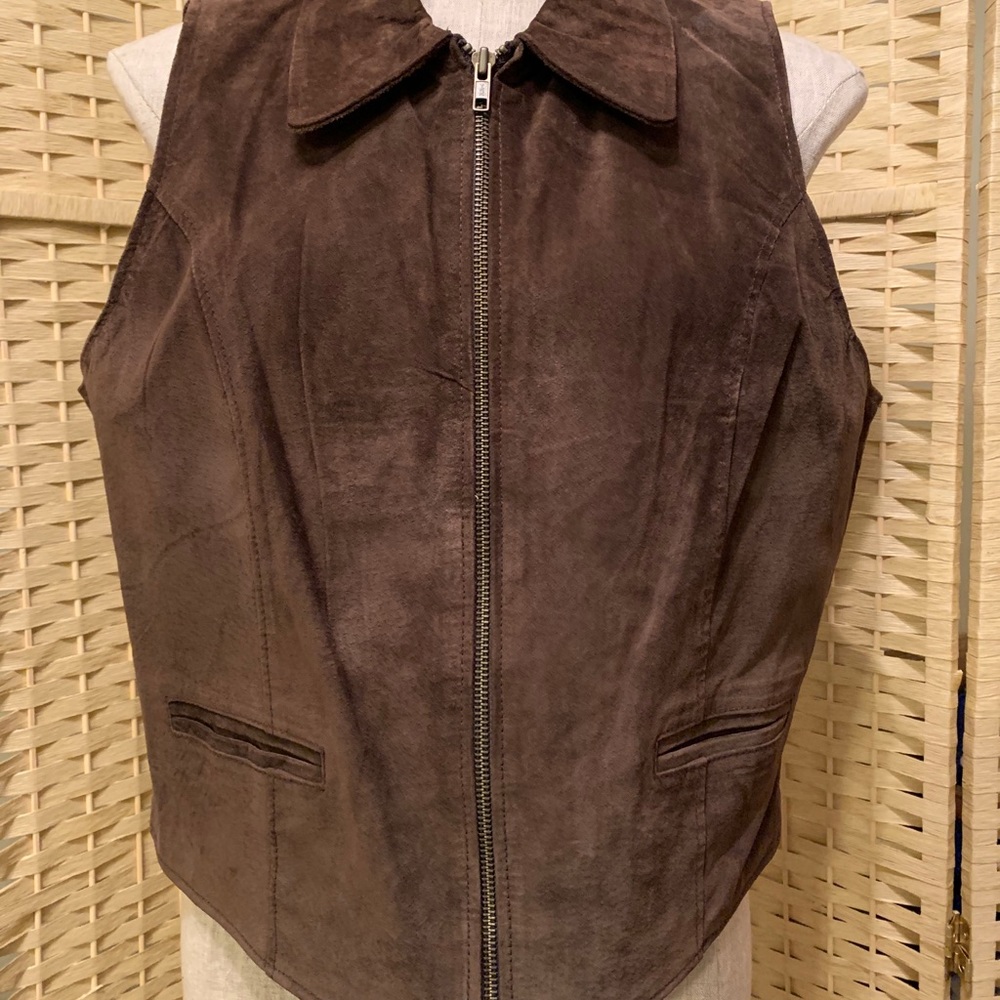 Chocolate Brown suede vest